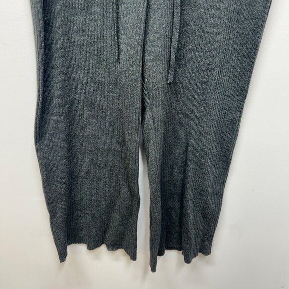 Eloquii Gray Ribbed Knit Wide-Leg Pants With Drawstring Waist 22/24 - Picture 3 of 11